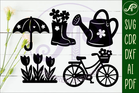 Spring / Easter silhouettes laser cut outs SVG 2 SVG APInspireddesigns 