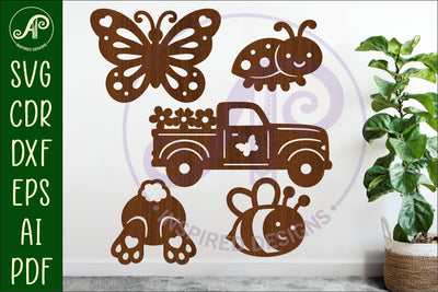 Spring / Easter silhouettes laser cut outs SVG 4 SVG APInspireddesigns 