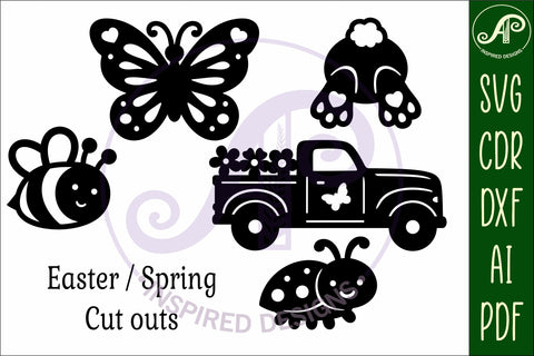 Spring / Easter silhouettes laser cut outs SVG 4 SVG APInspireddesigns 