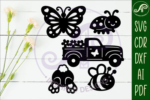Spring / Easter silhouettes laser cut outs SVG 4 SVG APInspireddesigns 