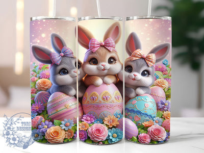 Spring Floral Easter Bunny Tumbler, Spring Bunny Tumbler, Cute Rabbit Wrap, Festive Bunny Wrap, Spring Floral Wrap, Sublimation Design, Trendy Gift Idea Sublimation ToriDesigns 