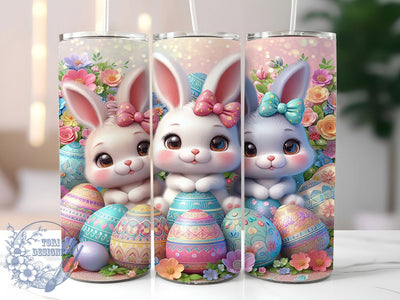 Spring Floral Easter Bunny Tumbler, Spring Bunny Tumbler, Cute Rabbit Wrap, Festive Bunny Wrap, Spring Floral Wrap, Sublimation Design, Trendy Gift Idea Sublimation ToriDesigns 