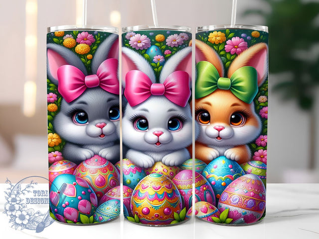 Spring Floral Easter Bunny Tumbler, Spring Bunny Tumbler, Cute Rabbit Wrap, Festive Bunny Wrap, Spring Floral Wrap, Sublimation Design, Trendy Gift Idea Sublimation ToriDesigns 
