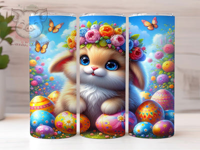 Spring Floral Easter Bunny Tumbler, Spring Floral Tumbler, Cute Bunny Wrap, Easter Egg Wrap, Festive Bunny Wrap, Sublimation Design, Trendy Gift Idea Sublimation Lara' s Designs 