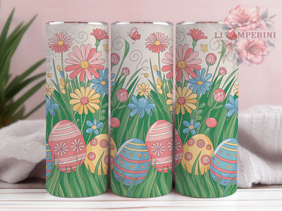 Spring Floral Easter Egg 20oz Tumbler, Spring Cup Wrap, Festive Egg Design, Sublimation Tumbler Wrap, 20Oz Tumbler Design, Artistic Floral Cup, Stylish Easter Wrap Sublimation Li Zamperini 