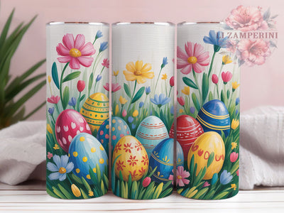 Spring Floral Easter Egg 20oz Tumbler, Spring Cup Wrap, Festive Egg Design, Sublimation Tumbler Wrap, 20Oz Tumbler Design, Artistic Floral Cup, Stylish Easter Wrap Sublimation Li Zamperini 