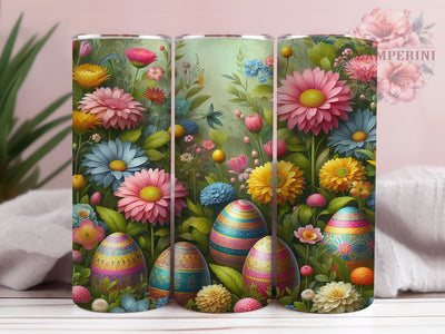 Spring Floral Easter Egg 20oz Tumbler, Spring Cup Wrap, Festive Egg Design, Sublimation Tumbler Wrap, 20Oz Tumbler Design, Artistic Floral Cup, Stylish Easter Wrap Sublimation Li Zamperini 