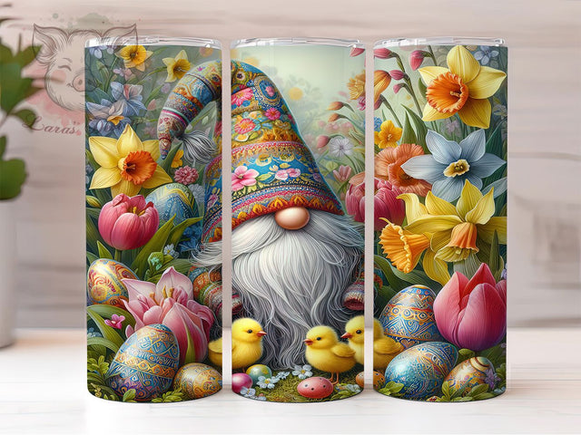 Spring Floral Easter Gnome Tumbler, Spring Floral Tumbler, Cute Gnome Wrap, Stylish 20oz Wrap, Sublimation Design, Trendy Gift Idea, Inspirational Easter Tumbler Sublimation Lara' s Designs 