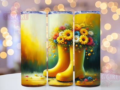 Spring Floral Garden Boots Tumbler, Spring Garden Tumbler, Flower Boots Wrap, Cute Garden Wrap, Artistic Floral Wrap, Sublimation Design, Trendy Gift Idea Sublimation SvggirlplusArt 