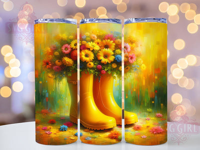 Spring Floral Garden Boots Tumbler, Spring Garden Tumbler, Flower Boots Wrap, Cute Garden Wrap, Artistic Floral Wrap, Sublimation Design, Trendy Gift Idea Sublimation SvggirlplusArt 