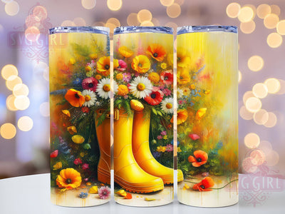 Spring Floral Garden Boots Tumbler, Spring Garden Tumbler, Flower Boots Wrap, Cute Garden Wrap, Artistic Floral Wrap, Sublimation Design, Trendy Gift Idea Sublimation SvggirlplusArt 