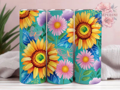 Spring Floral Nature Tumbler, Spring Flower, Nature Theme, Floral Design, Colorful Pattern, 20Oz Tumbler, Sublimation Wrap Sublimation Li Zamperini 
