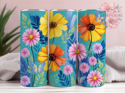 Spring Floral Nature Tumbler, Spring Flower, Nature Theme, Floral Design, Colorful Pattern, 20Oz Tumbler, Sublimation Wrap Sublimation Li Zamperini 