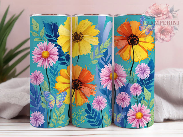 Spring Floral Nature Tumbler, Spring Flower, Nature Theme, Floral Design, Colorful Pattern, 20Oz Tumbler, Sublimation Wrap Sublimation Li Zamperini 