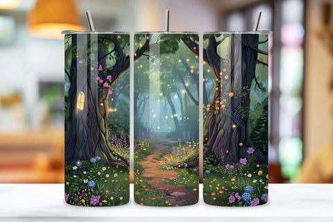 Spring Floral Panorama Landscape Tumbler Wrap, Seamless Flor Sublimation FloridPrintables 