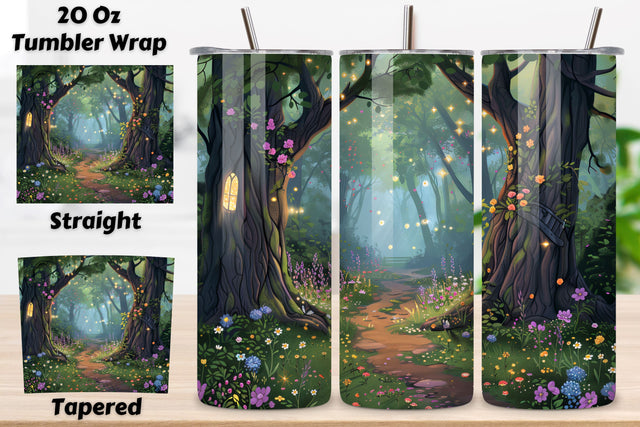 Spring Floral Panorama Landscape Tumbler Wrap, Seamless Flor Sublimation FloridPrintables 