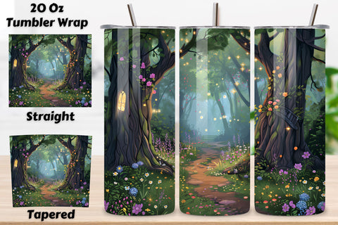 Spring Floral Panorama Landscape Tumbler Wrap, Seamless Flor Sublimation FloridPrintables 