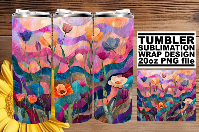 Spring Floral Tumbler Artwork Sublimation afrosvg 