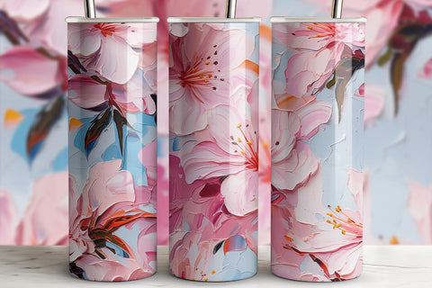 Spring Floral Tumbler Wrap | Azalea Sublimation PNG Sublimation B Renee Design 