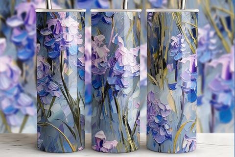 Spring Floral Tumbler Wrap | Bluebells Sublimation PNG Sublimation B Renee Design 