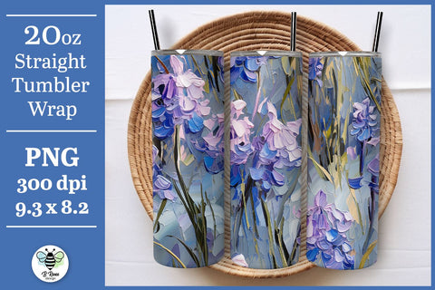Spring Floral Tumbler Wrap | Bluebells Sublimation PNG Sublimation B Renee Design 