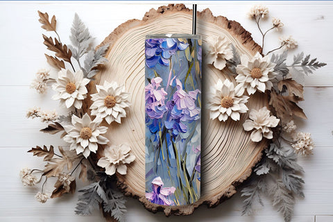 Spring Floral Tumbler Wrap | Bluebells Sublimation PNG Sublimation B Renee Design 