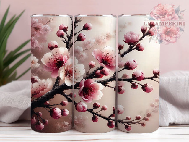 Spring Floral Tumbler Wrap Design, Cherry Blossoms, Pink Flowers, Tumbler Wrap, Sublimation Design, Floral Tumbler, Spring Decor, Nature Lover Sublimation Li Zamperini 