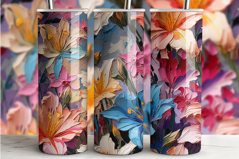 Spring Floral Tumbler Wrap | Flowers Sublimation PNG Sublimation B Renee Design 