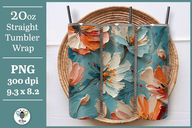 Spring Floral Tumbler Wrap | Flowers Sublimation PNG Sublimation B Renee Design 