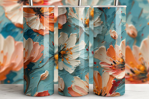 Spring Floral Tumbler Wrap | Flowers Sublimation PNG Sublimation B Renee Design 
