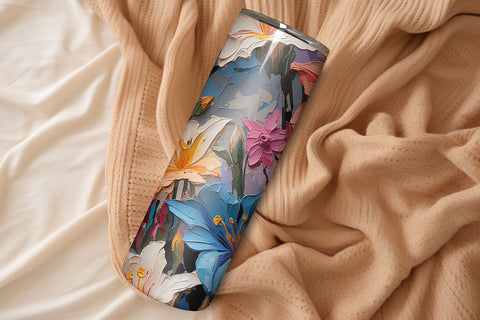 Spring Floral Tumbler Wrap | Flowers Sublimation PNG Sublimation B Renee Design 