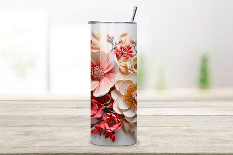 spring floral tumbler wrap | Seamless Tumbler Wrap, 3D Floral Tumbler Wrap, Floral Tumbler Wrap, 3D Flowers 20oz Tumbler Sublimation Designs, Tumbler Wraps Sublimation FloridPrintables 
