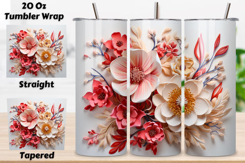 spring floral tumbler wrap | Seamless Tumbler Wrap, 3D Floral Tumbler Wrap, Floral Tumbler Wrap, 3D Flowers 20oz Tumbler Sublimation Designs, Tumbler Wraps Sublimation FloridPrintables 