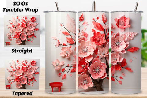 spring floral tumbler wrap | Seamless Tumbler Wrap, 3D Floral Tumbler Wrap, Floral Tumbler Wrap, 3D Flowers 20oz Tumbler Sublimation Designs, Tumbler Wraps Sublimation FloridPrintables 