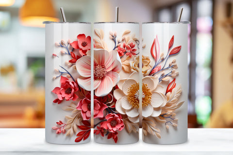 spring floral tumbler wrap | Seamless Tumbler Wrap, 3D Floral Tumbler Wrap, Floral Tumbler Wrap, 3D Flowers 20oz Tumbler Sublimation Designs, Tumbler Wraps Sublimation FloridPrintables 