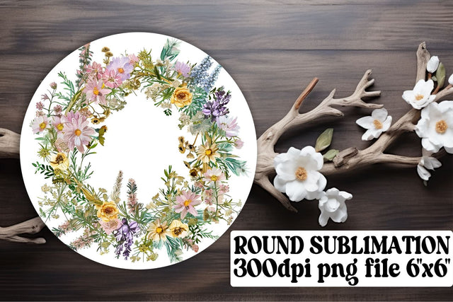Spring Floral Wreath Watercolor Sublimation afrosvg 