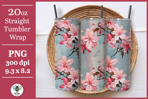 Spring Florals Tumbler Sublimation | Azalea PNG Sublimation B Renee Design 