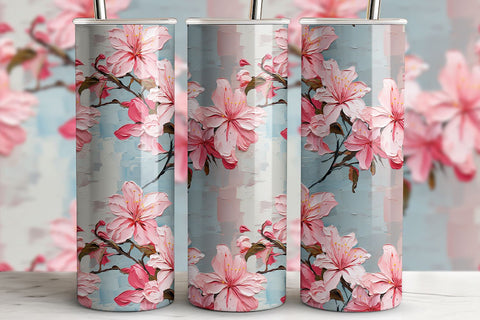 Spring Florals Tumbler Sublimation | Azalea PNG Sublimation B Renee Design 