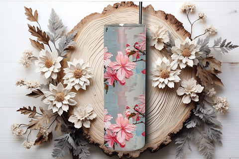 Spring Florals Tumbler Sublimation | Azalea PNG Sublimation B Renee Design 