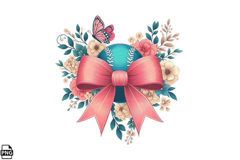 Spring Flower Coquette Baseball PNG Printable File Sublimation Creativedesigntee 