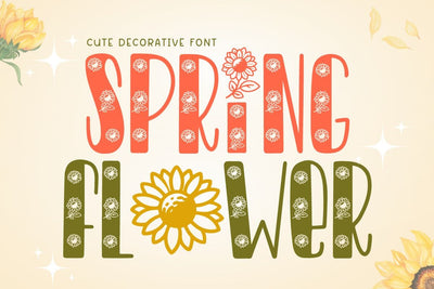 Spring Flower - Decorative Font Font AnningArts Design 