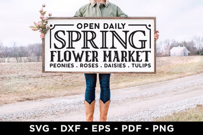 Spring Flower Market - Farmhouse Sign SVG SVG CraftLabSVG 