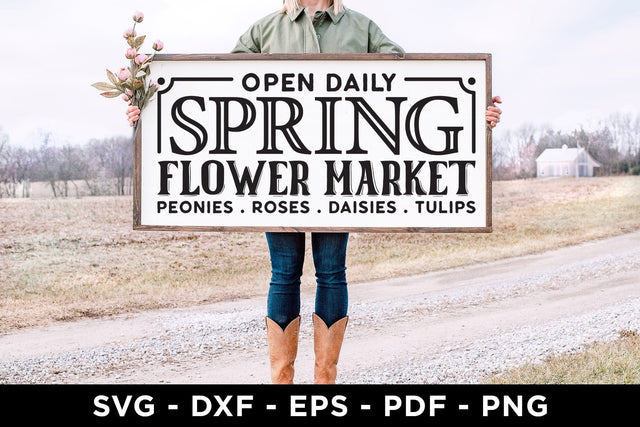Spring Flower Market - Farmhouse Sign SVG SVG CraftLabSVG 