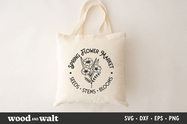 Spring Flower Market SVG | Round Spring Flowers SVG SVG Wood And Walt 