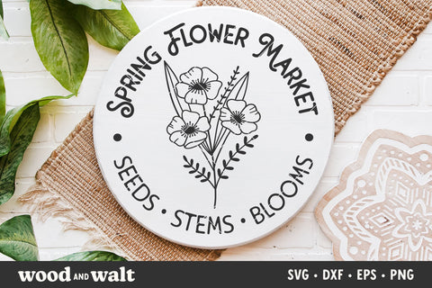 Spring Flower Market SVG | Round Spring Flowers SVG SVG Wood And Walt 