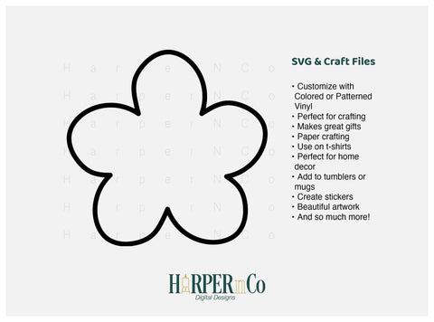 Spring Flower Outline 1 SVG PNG Cut EPS File SVG HarperNCo 