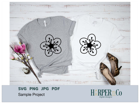 Spring Flower Outline 3 SVG PNG Cut EPS File SVG HarperNCo 