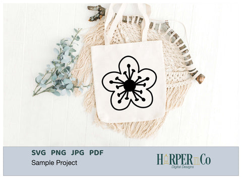 Spring Flower Outline 3 SVG PNG Cut EPS File SVG HarperNCo 