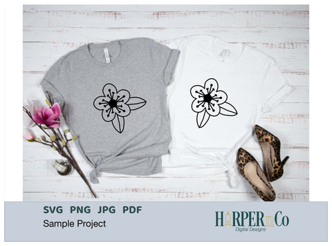 Spring Flower Outline 4 SVG PNG Cut EPS File SVG HarperNCo 