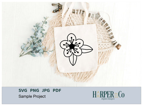 Spring Flower Outline 4 SVG PNG Cut EPS File SVG HarperNCo 